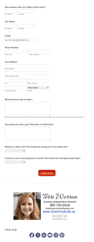Scent Order Form Template