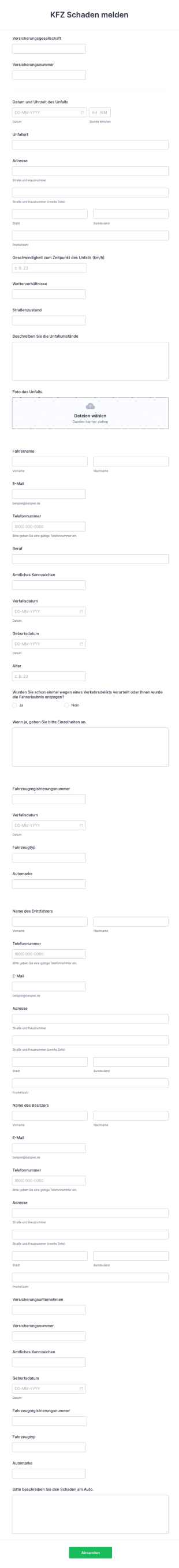 KFZ Schaden Melden