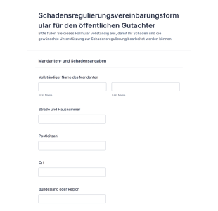 Schadensregulierer Vertrag Formular