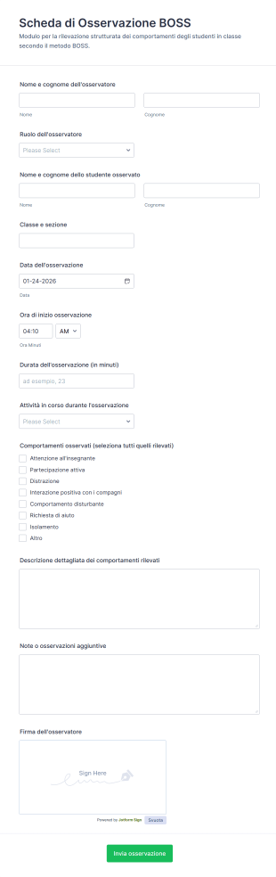 Scheda Di Osservazione BOSS