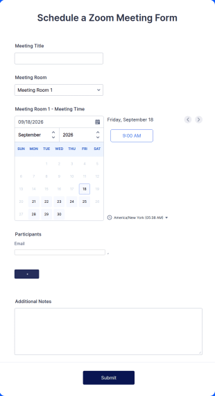 Schedule A Zoom Meeting Form Template