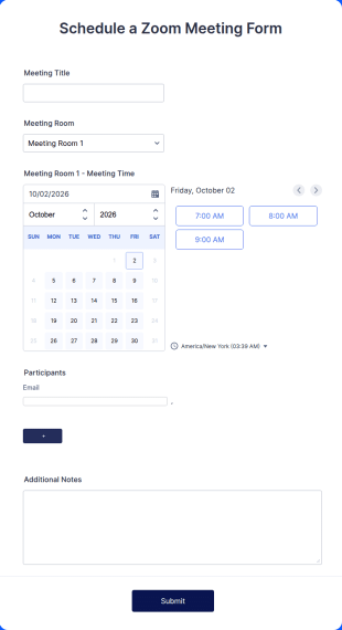 Schedule A Zoom Meeting Form Template