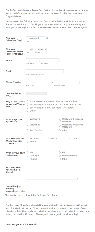 Schedule Your Interview Bell Form Template