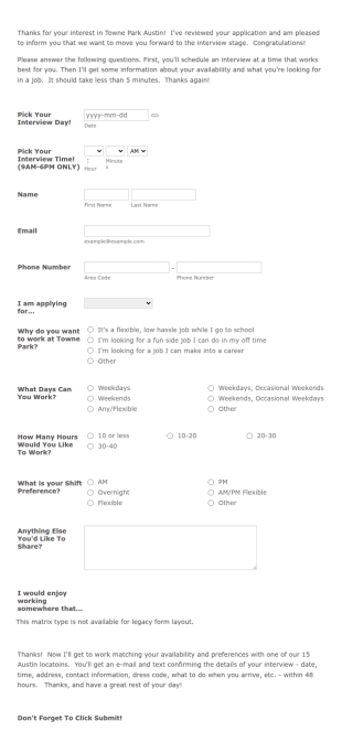 Schedule Your Interview Bell Form Template