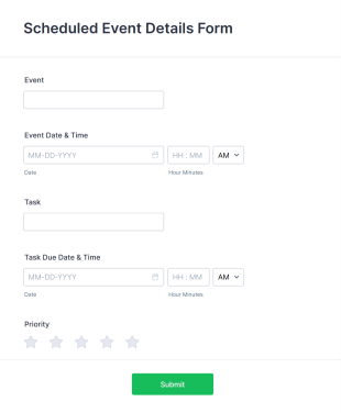 Scheduled Event Details Form Template