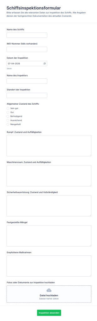 Schiffsinspektions Checkliste