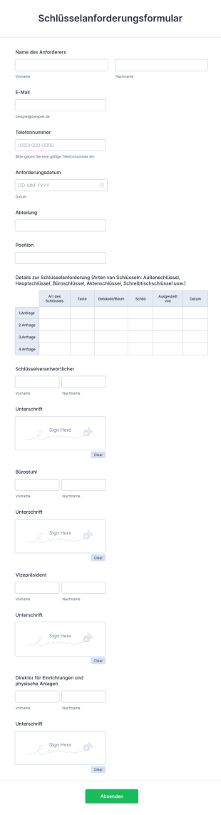 Schlüsselanforderungsformular