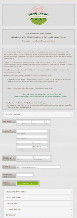 Scholarship Application For High School Students Form Template