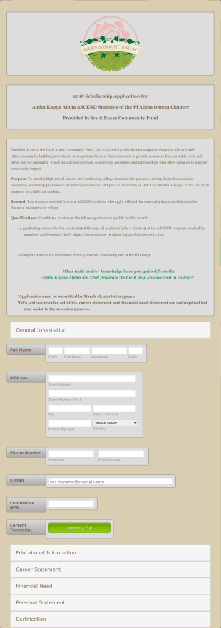 Scholarship Application For High School Students Form Template