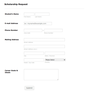 Scholarship Request Form Template