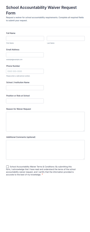 School Accountability Waiver Request Form Template