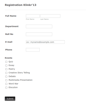 School Event Registration Form Template