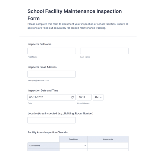 School Facility Maintenance Inspection Form Template