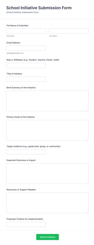 School Initiative Submission Form Template