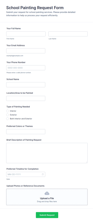 School Painting Request Form Template