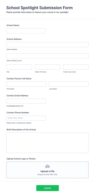 School Spotlight Submission Form Template