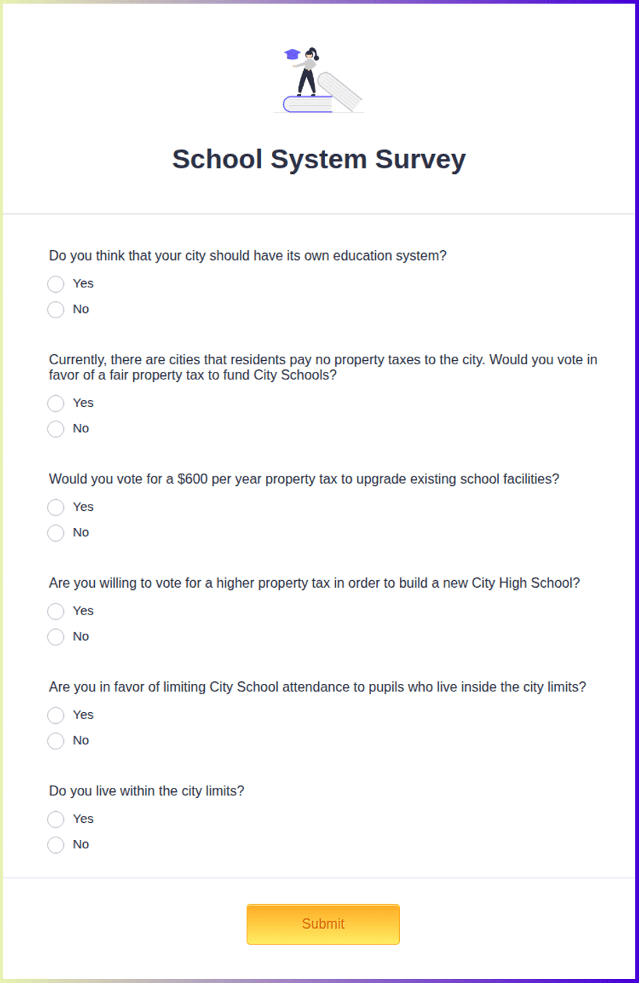 School System Survey Form Template | Jotform