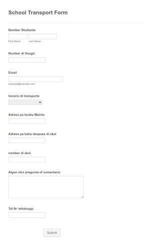 School Transport Form