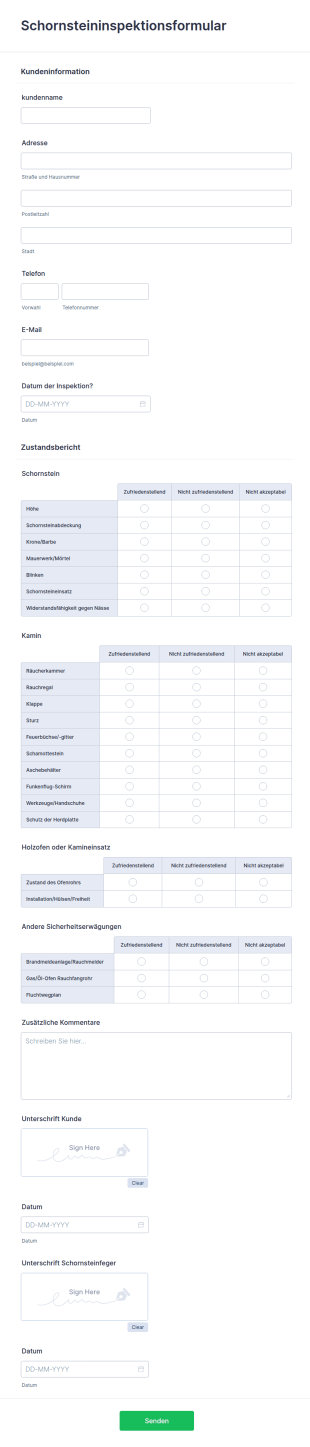 Schornsteininspektionsformular