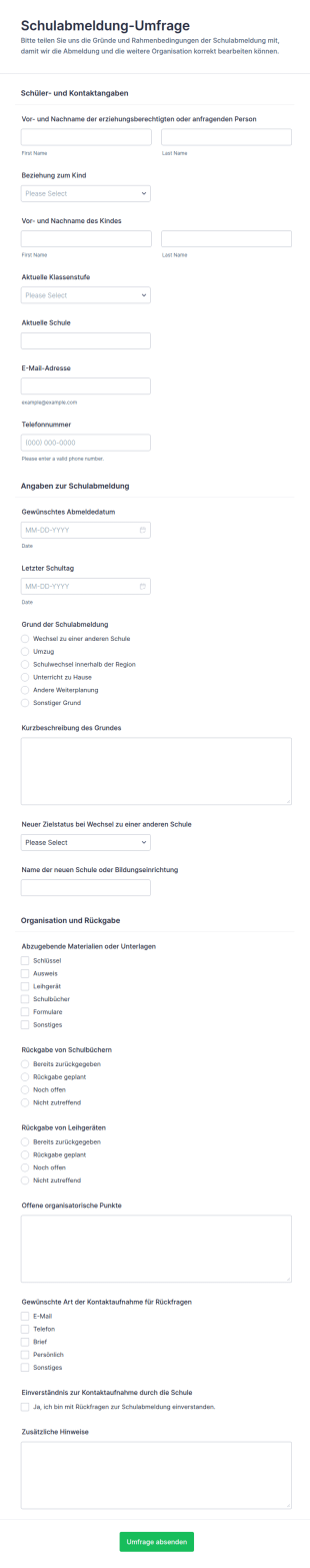 Schulabstiegsumfrage