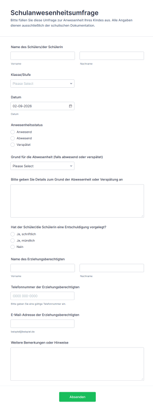 Schulanwesenheitsumfrage