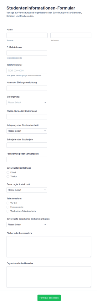 Schülerdaten Umfrage