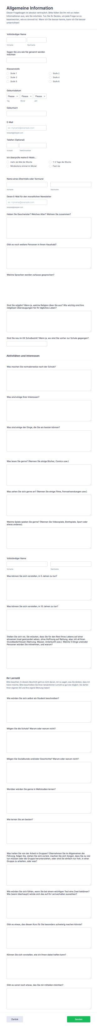 Schülerfragebogen