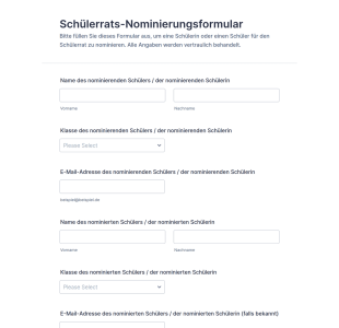 Schülerrats Nominierungsformular