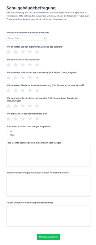 Schulgebäude Umfrage