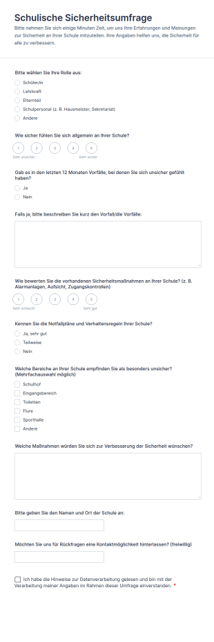 Schulische Sicherheitsumfrage