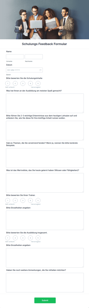 Schulungs Feedback Formular