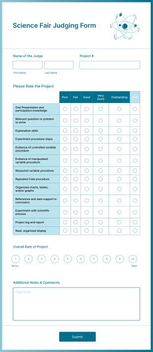 Science Fair Judging Form Template