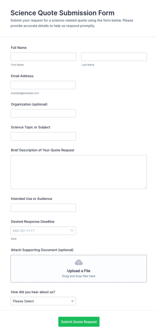 Science Quote Submission Form Template