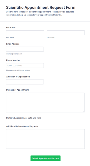 Scientific Appointment Request Form Template