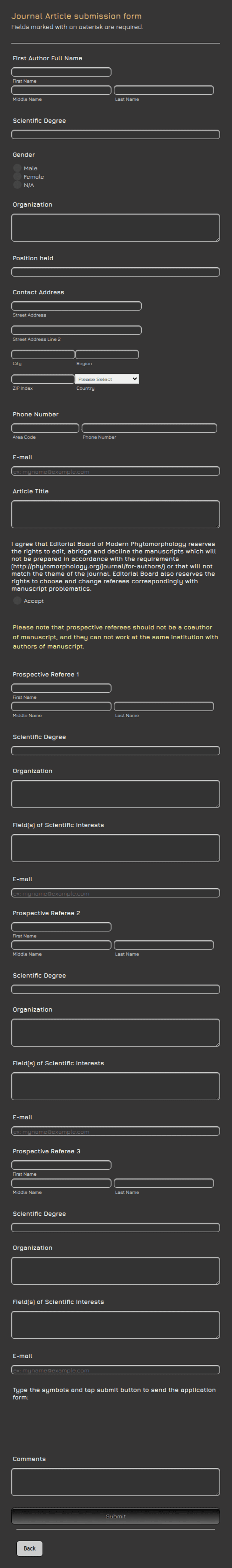 Scientific Journal article submission Form Template Jotform