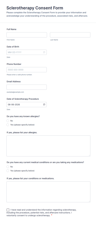 Sclerotherapy Consent Form Template