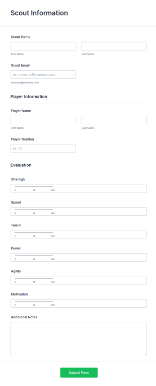 Scout Evaluation Form Template