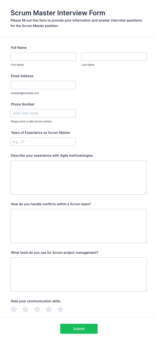 Scrum Master Interview Form Template