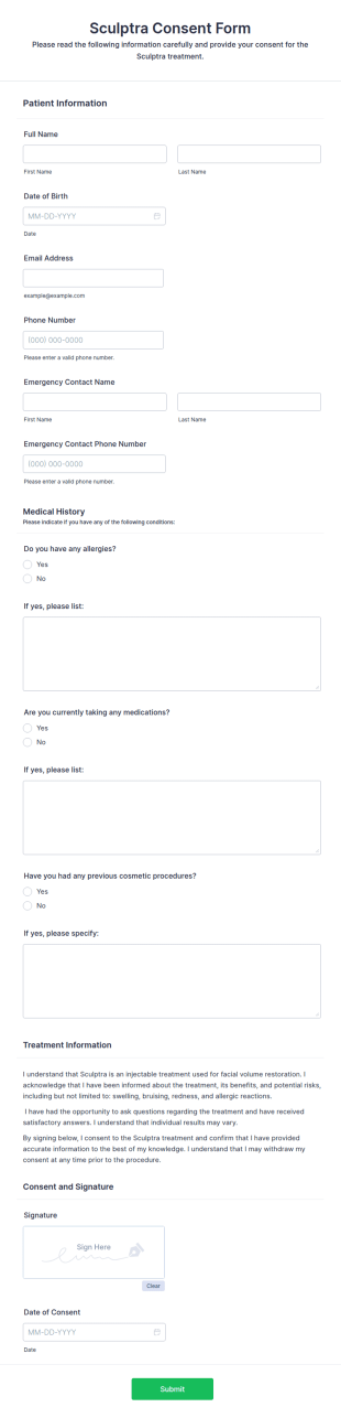 Sculptra Consent Form Template