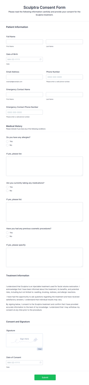 Sculptra Consent Form Template