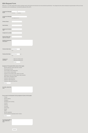 SDA Request Form Template