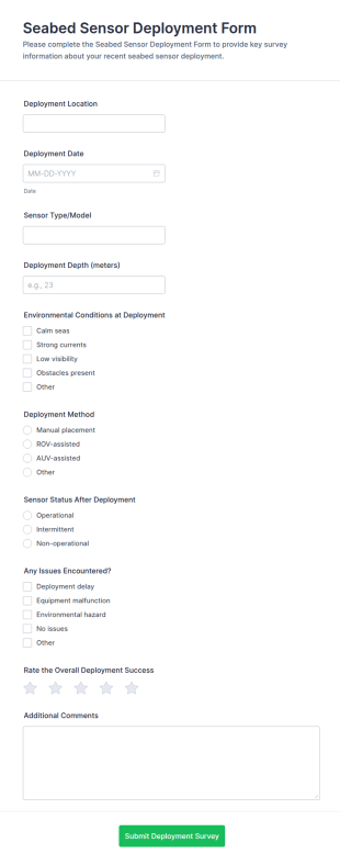 Seabed Sensor Deployment Survey Form Template