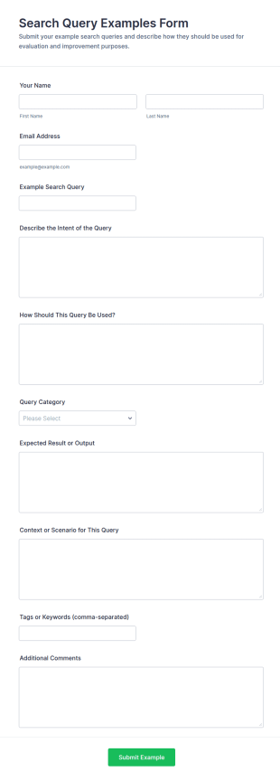 Search Query Examples Form Template