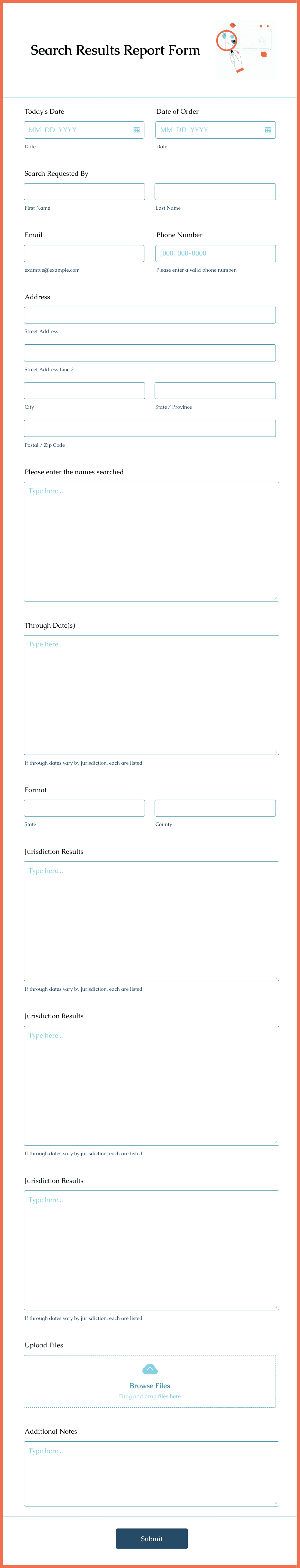 Search Results Report Form Template | Jotform