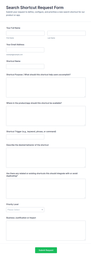 Search Shortcut Request Form Template