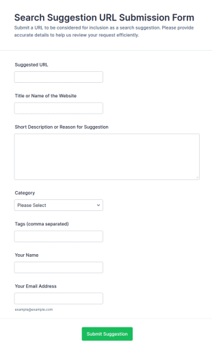 Search Suggestion URL Submission Form Template