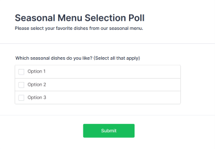 Seasonal Menu Selection Poll Form Template