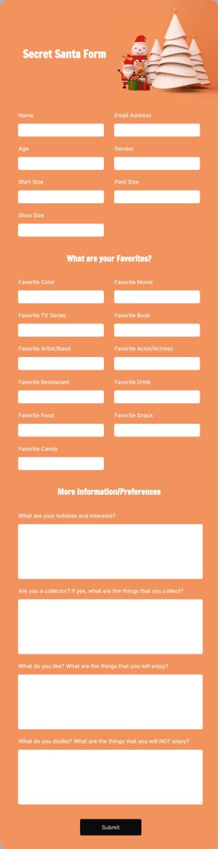 Secret Santa Form Template