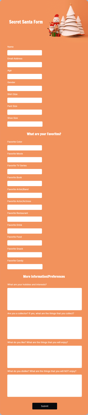 Secret Santa Form Template