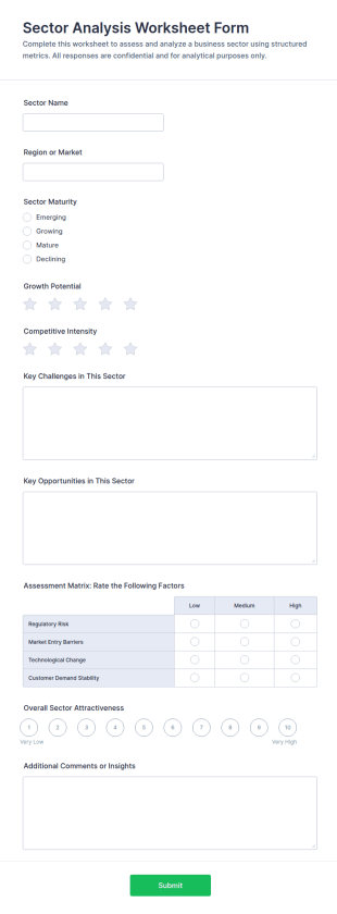 Sector Analysis Worksheet Form Template
